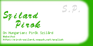 szilard pirok business card
